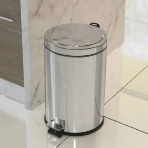Lixeira Cesto Inox Redonda Com Pedal 20L Tramontina Lixo Alça Pedal Balde Interno Removível Banheiro Cozinha Lavabo Casa