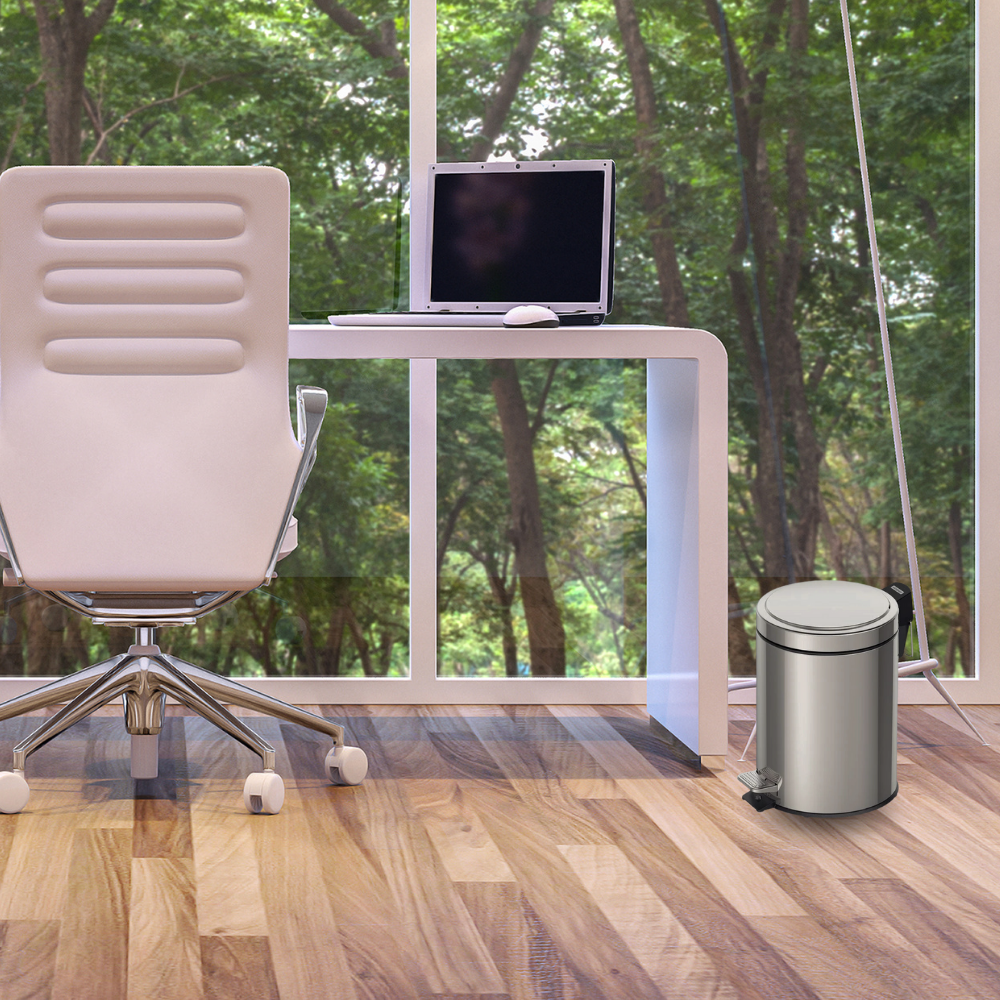 Lixeira Cesto Inox Redonda Com Pedal 20L Tramontina Lixo Alça Pedal Balde Interno Removível Banheiro Cozinha Lavabo Casa - Image 4