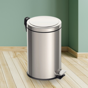 Lixeira Cesto Inox Redonda Com Pedal 12L Tramontina Lixo Alça Pedal Balde Interno Removível Banheiro Cozinha Lavabo Casa