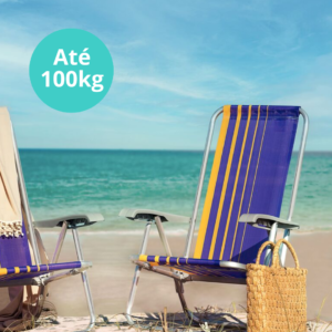 Cadeira De Praia Reclinável 4 Posições Alumínio Dobrável Confortável Roxo Amarelo Piscina Camping Acampamento Tramontina