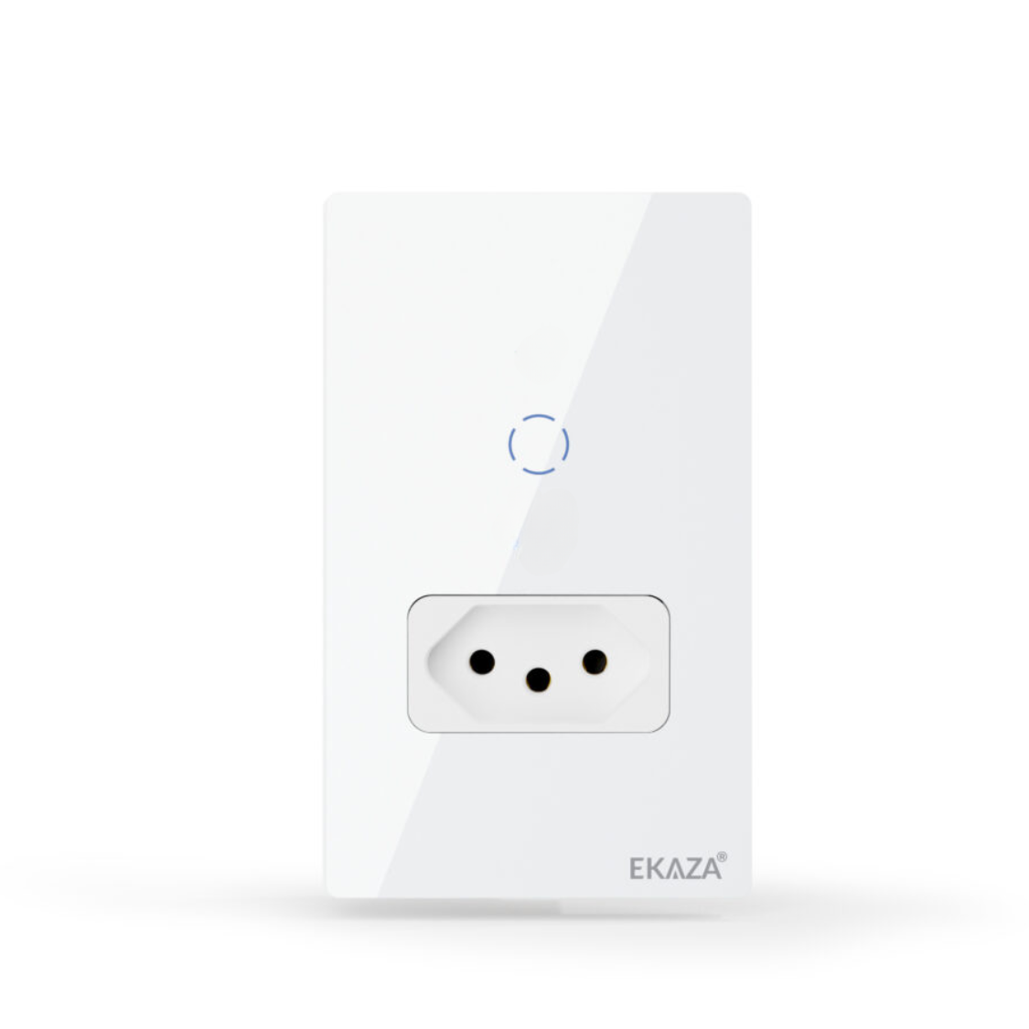 Interruptor Inteligente Touch Com Tomada 20A Wi-Fi 1 Botão Branco Compatível Google Amazon Alexa EKAT-T218-1WB EKAZA - Image 2