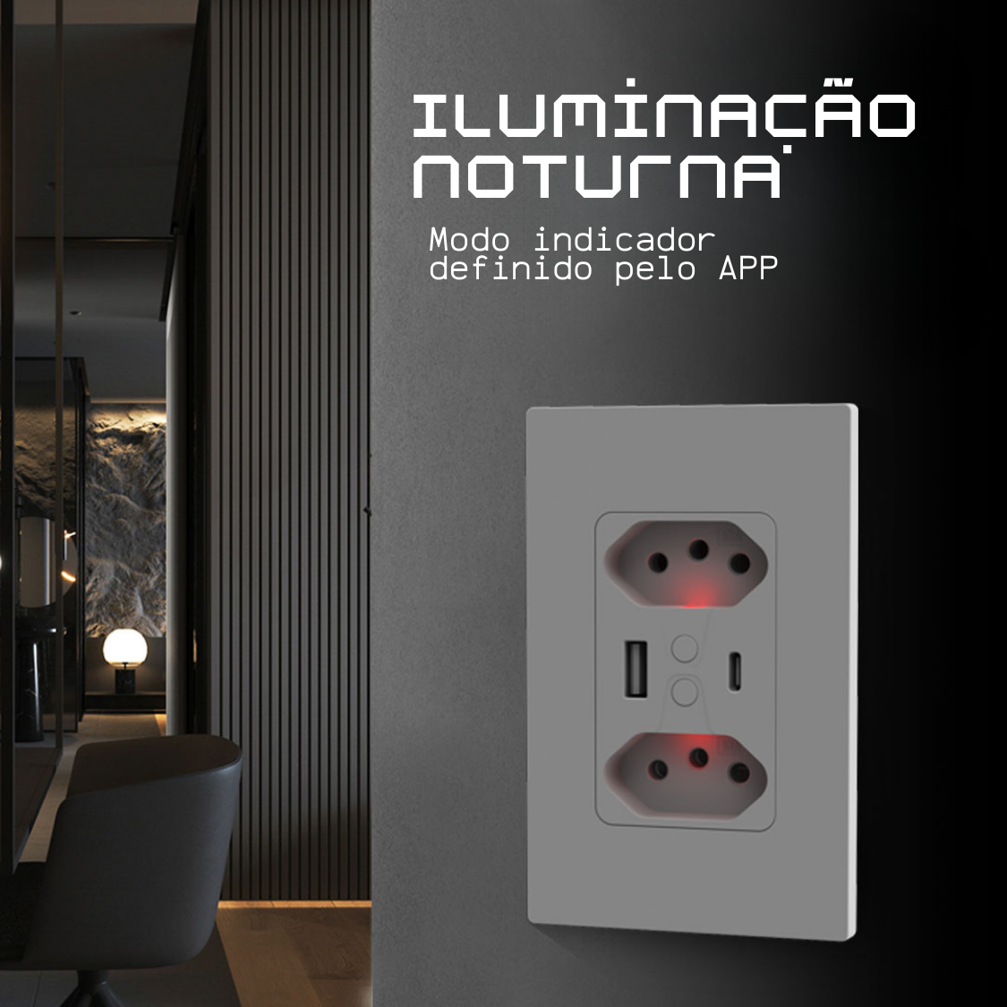 Tomada Dupla Inteligente 2 Usb Wifi 10A+10A 1C Ekaza Indicador Invisível Universal Embutir Multifuncional EKAC-T217WB - Image 7