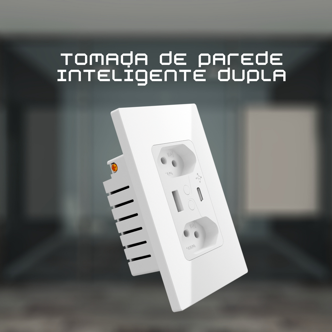 Tomada Dupla Inteligente 2 Usb Wifi 10A+10A 1C Ekaza Indicador Invisível Universal Embutir Multifuncional EKAC-T217WB - Image 3