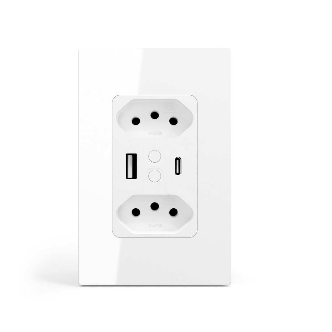 Tomada Dupla Inteligente 2 Usb Wifi 10A+10A 1C Ekaza Indicador Invisível Universal Embutir Multifuncional EKAC-T217WB - Image 2