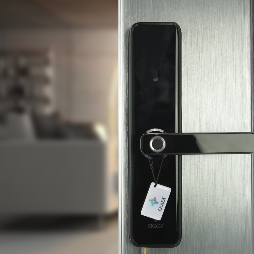 Fechadura Digital Eletrônica Biométrica Pro Ekaza Sistema De Voz Senha Touch Embutir Ergonômico Sofisticado Moderno - Image 4