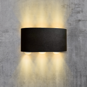 Arandela Externa Luminária LED 6W 3000K HITEC Preto 51 Bivolt Design Moderno Compacto Iluminação Residencial Comercial