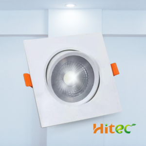 Spot De Led Embutir Quadrado Hitec Bivolt Direcionavel 7W 6500K Luz Branco Frio Iluminação Salas Quartos Casas Comércios