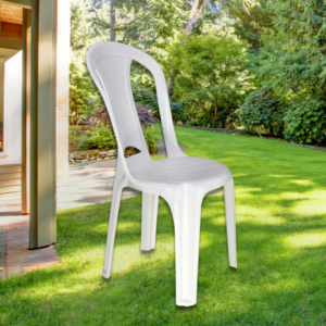 Cadeira Bistrô Torres Tramontina Branca Em Polipropileno Plástico Resistente Assento Confortável Empilhável