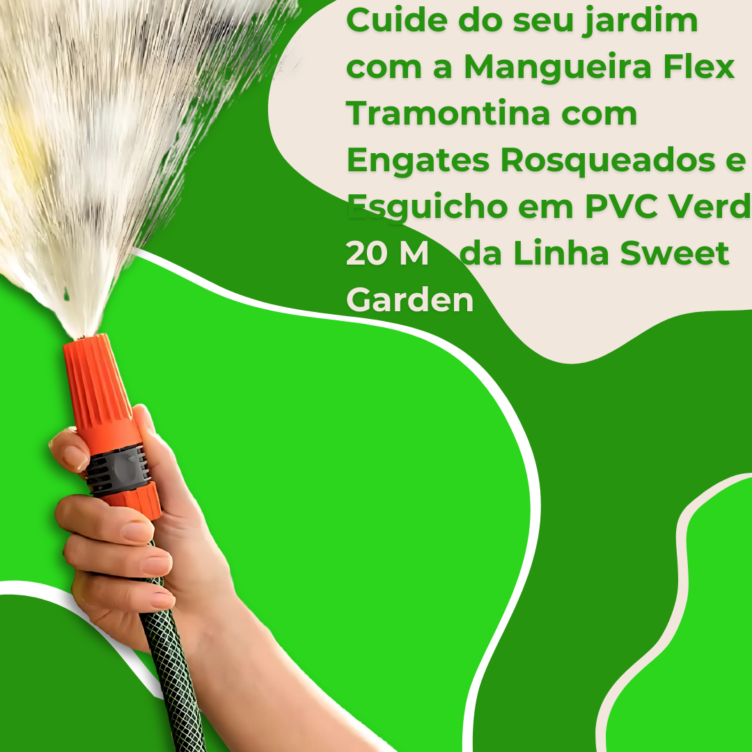 Mangueira Flex Tramontina 20M Com Engate E Esguicho PVC Verde Resistente Flexível Jardim Irrigação - Image 5