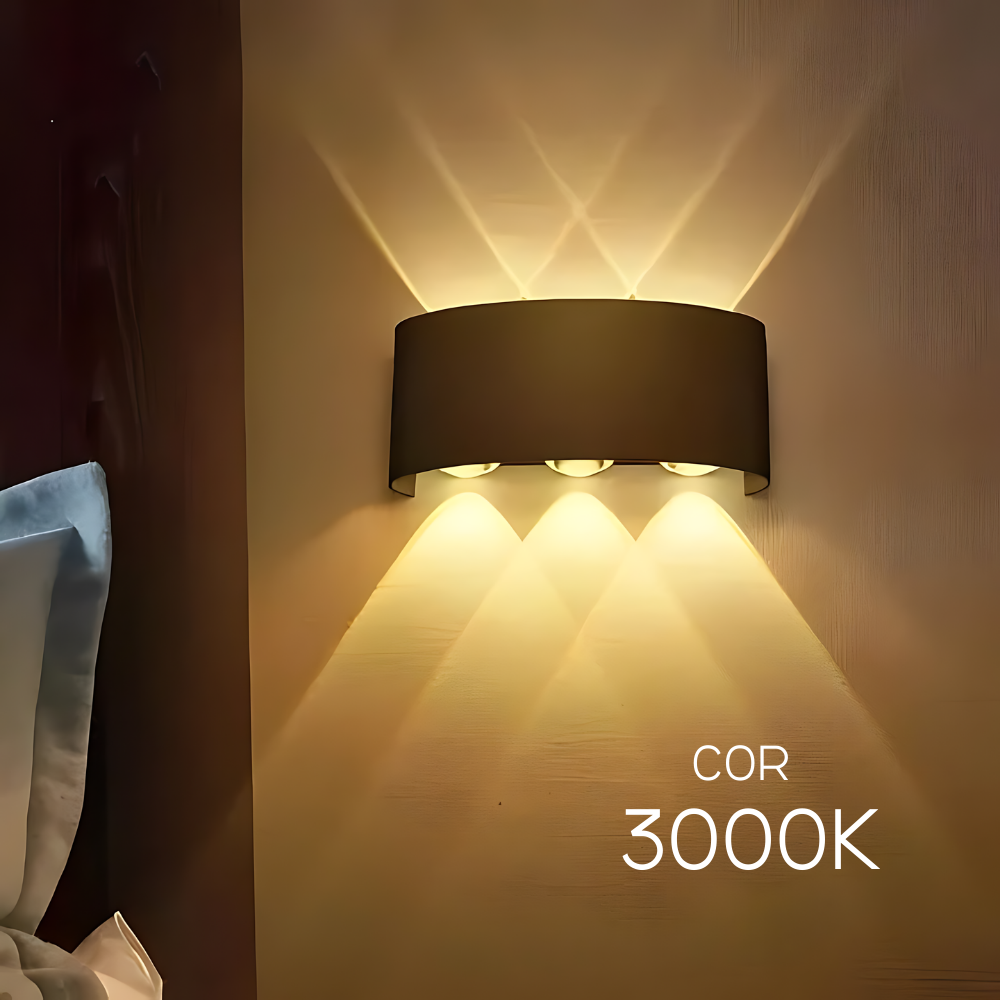 Kit 10 Luminárias LED Arandela 8W 3000K HITEC Preto 51 Bivolt Design Moderno Compacto Iluminação Externa Residencial - Image 4