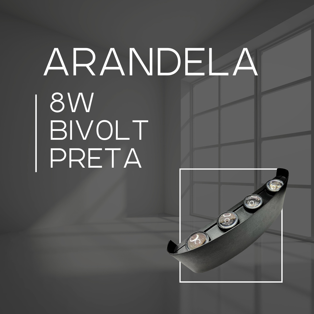 Kit 10 Luminárias LED Arandela 8W 3000K HITEC Preto 51 Bivolt Design Moderno Compacto Iluminação Externa Residencial - Image 2