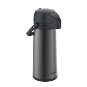 Garrafa Térmica 1,9L Preta Cinza Single Soprano Conserva Água Quente Café Chá Leite Roça Camping Acampamento