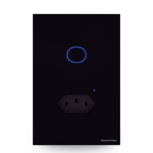 Interruptor Inteligente Tomada 1 Botão Touch 10A 2P+T Bivolt Preto Tramontina Onne Smart Wi-fi Alexa Google Home Casa