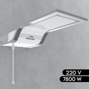 Chuveiro Ducha Intense Khrome Eletrônico Branco Cromado 220V 7800W Aquecimento Banheiro Economia Haste Removível