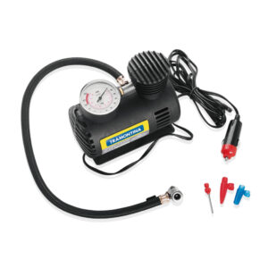 Mini Compressor De Ar Portátil Carro 12V 50W Tramontina 300 psi Automotivo Manômetro Adaptadores Pneus Bolas