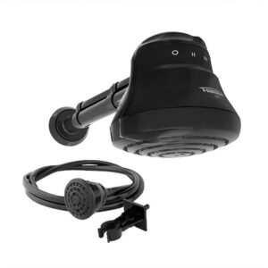 Chuveiro Elétrico Ducha Fame Preto C/ Cano 4t 5400w 110v Acabamento Fosco