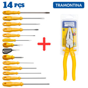 Kit Jogo De Chaves 16 Peças + Alicate Universal 8