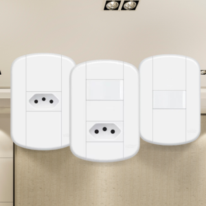 Tomada Interruptor Padrão Simples Branco Conjunto Blanc Fame Monte Seu Kit Resistente Moderna Sofisticada