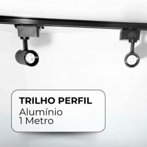 Kit Trilho Eletrificado 1m Preto + 4 Spots Led 10w Kit Completo Luz Quente ou Fria Bivolt Spot Direcionável Iluminação