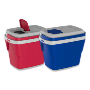 Caixa Térmica 28L Tropical Cooler Grande Multiuso Prático Porta Copos Bebidas Alimentos Praia Piscina Azul Vermelho