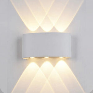 Arandela de Efeito LED 6 Fachos Externa Interna Sierra Meia Lua 6W Branco Quente 3000K