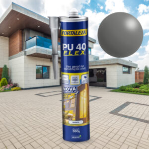 Selante Adesivo PU 40 Flex Cartucho Cinza Fortaleza Construção Vedação Uso Geral Profissional Poliuretano Aplicador