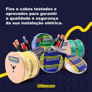 Cabo Elétrico Flexível Fio Cobre Rolo Flexicom Cobrecom 1.5mm 100M 750V Antichamas Cores Instalações Elétricas Empresas